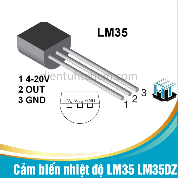 Cảm biến nhiệt độ LM35 LM35DZ TO-92 chỉ 3 chân rất dễ giao tiếp và sử dụng