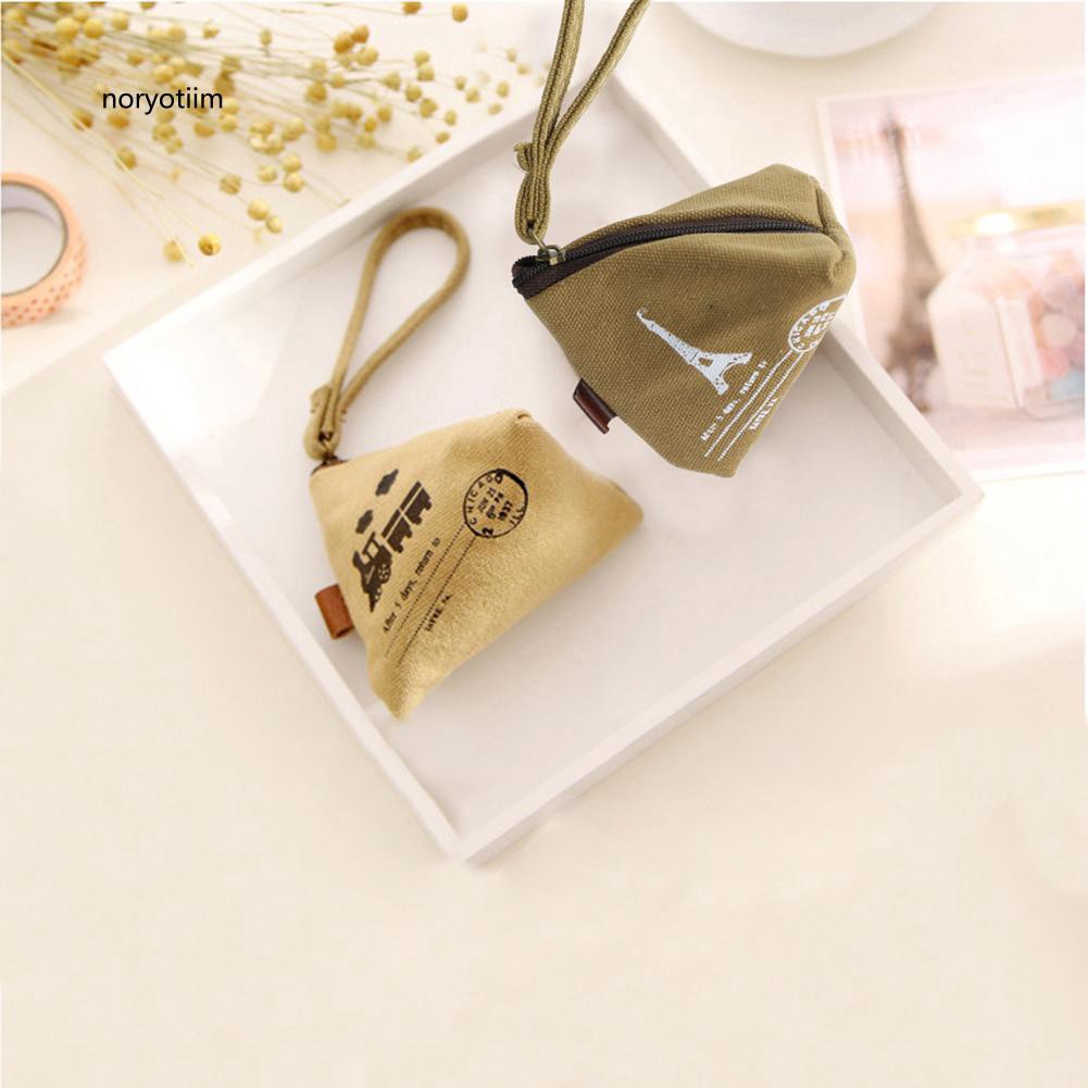 Ví đựng tiền mini bằng vải canvas in họa tiết dành cho cả nam và nữ