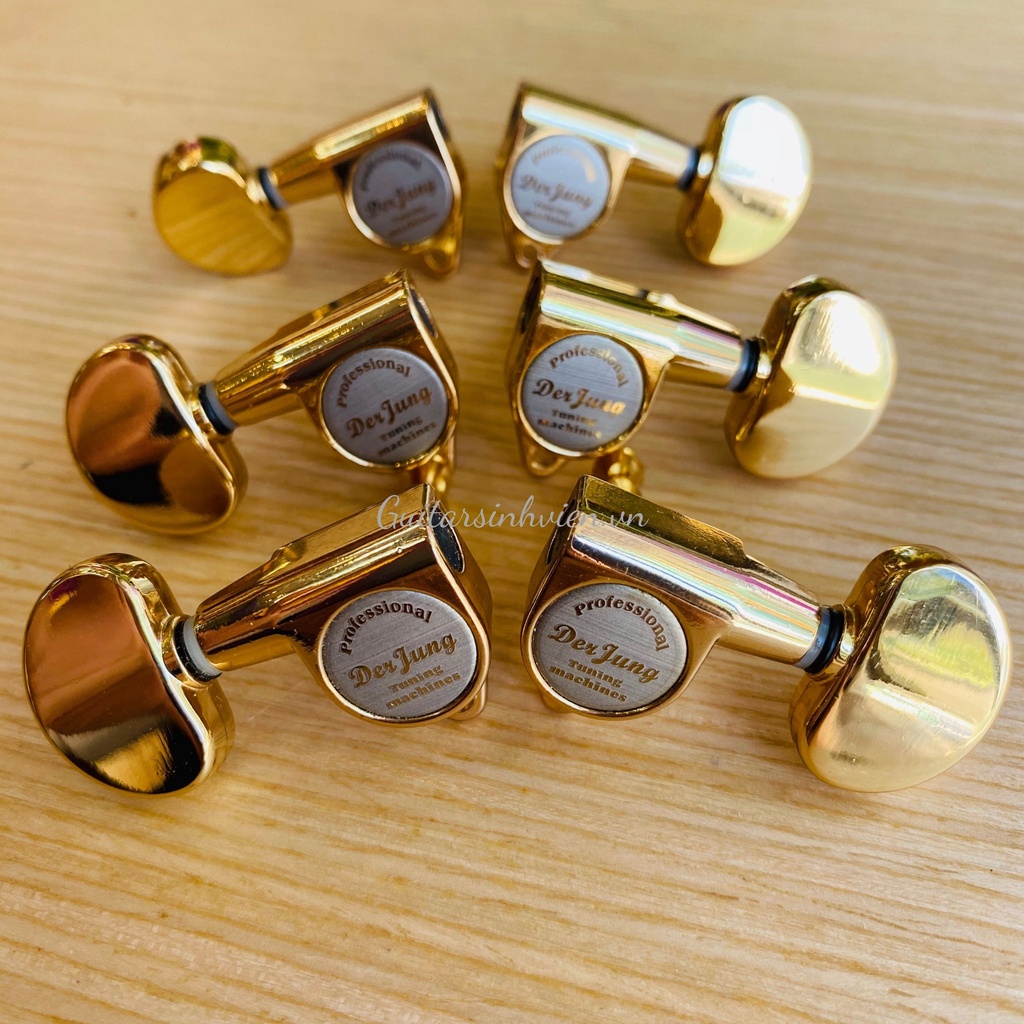 Khóa Đàn Guitar Acoustic Derjung Màu Vàng Cao Cấp - Khóa Đàn Guitar Đẹp Mắt