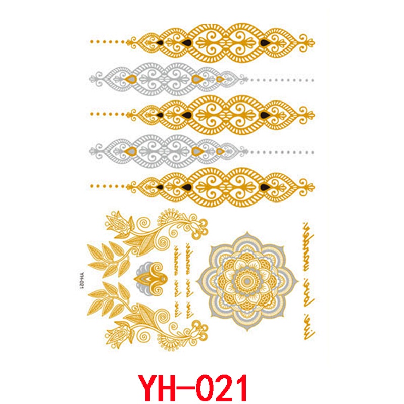 Nhãn Dán Hình Xăm Giả Bằng Kim Loại Chống Nước Cho Nữ/Trẻ Em