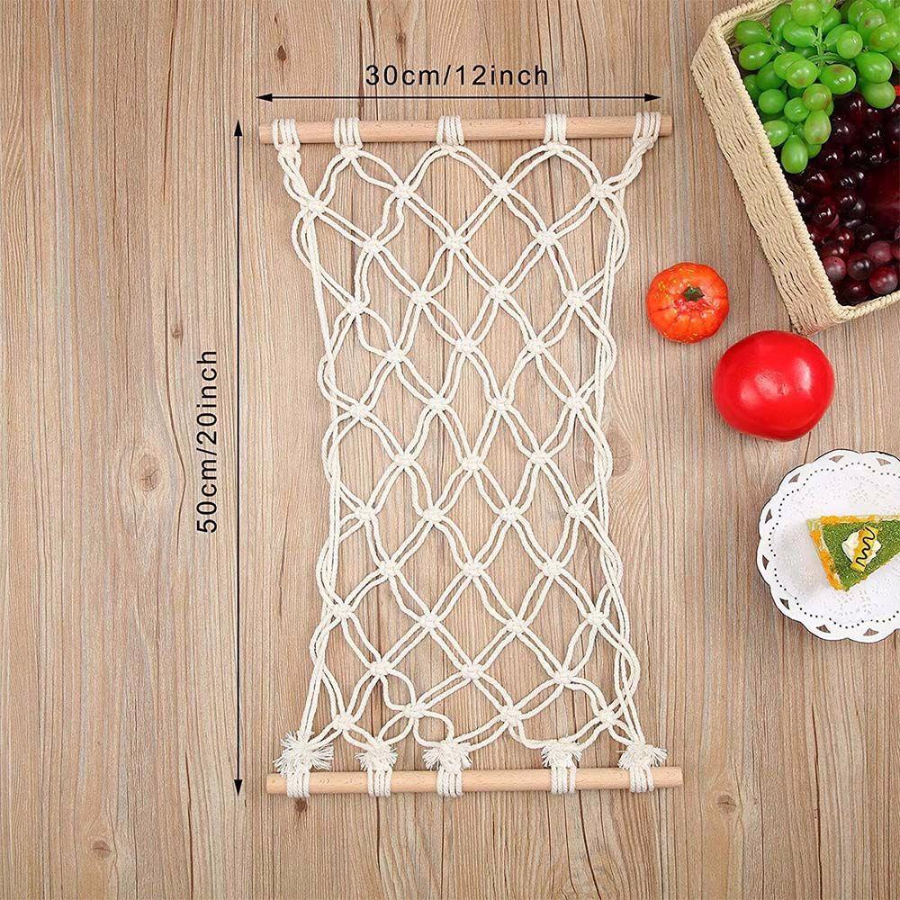 Lloyd Võng Treo Trái Cây Đan Tay Phong Cách Bohemian Với Móc Dưới Tủ / Trang Trí Nhà Cửa