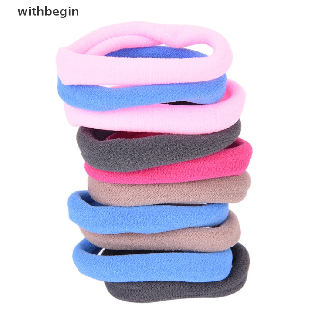 Set 10 Dây Cột Tóc Co Giãn Có Giá Đỡ Cho Nữ