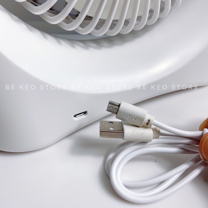Quạt để bàn, quạt mini sạc tích điện 3 chế độ mát Super Fan