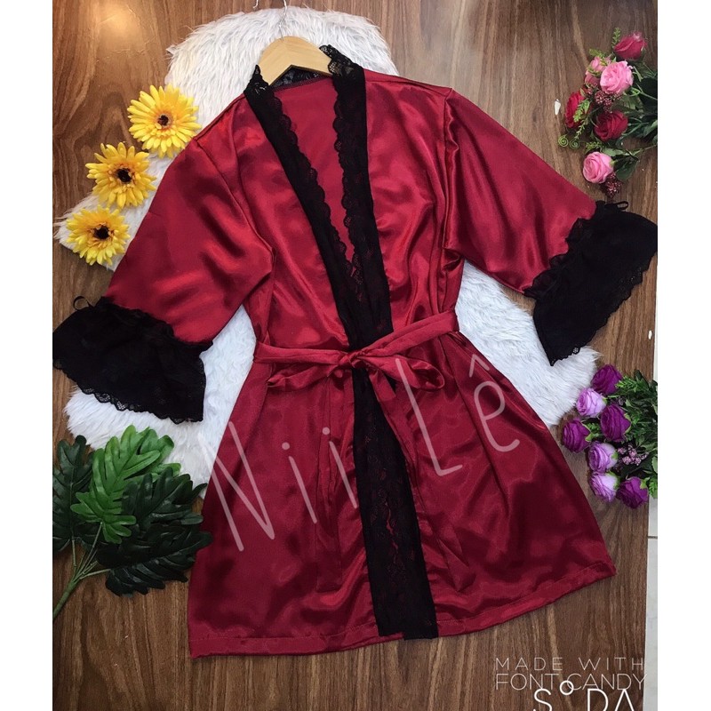 Áo choàng ngủ chất phi lụa mềm,không phải phi bóng cứng rẻ tiền 40-65kg | BigBuy360 - bigbuy360.vn