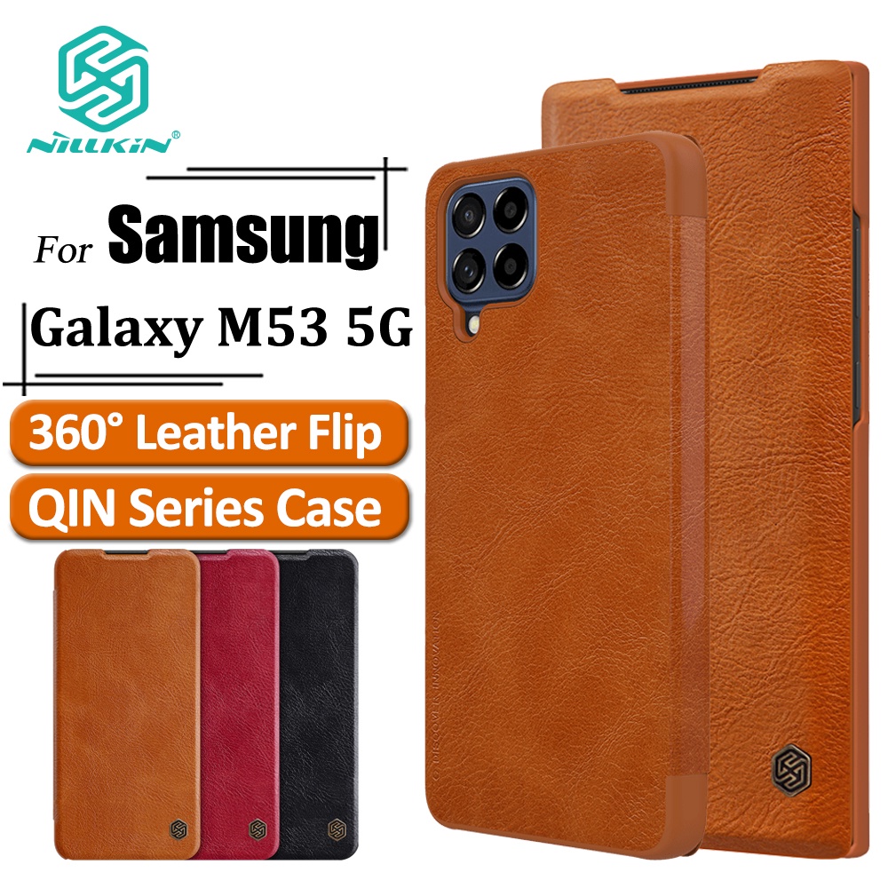 Bao da điện thoại nắp lật Nillkin có giá đỡ cho Samsung Galaxy M53 5g