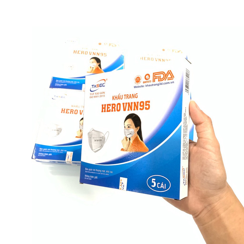 (COMBO 10 HỘP/BỊCH) Khẩu Trang Hero VNN95 5 Lớp Kháng Khuẩn