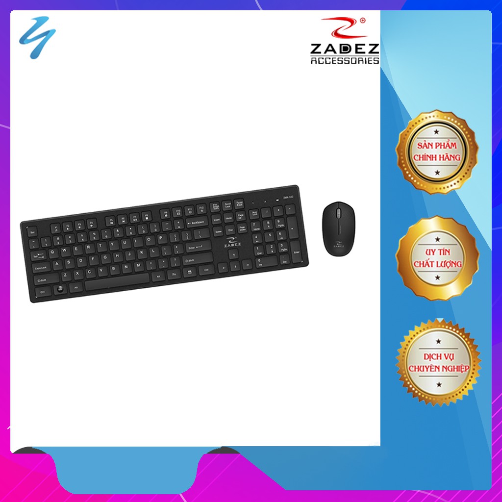 Bộ bàn phím chuột không dây ZADEZ ZMK-332 | Hàng Chính Hãng