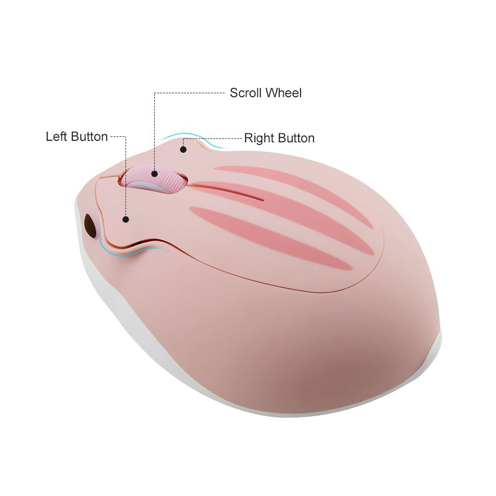 Cute Hamster Wireless Mouse Small Hand Portable Mice Creative Cartoon Design For Gift