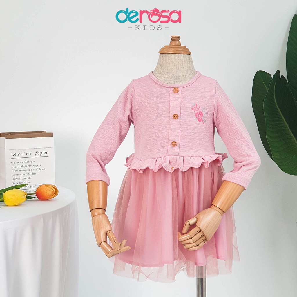 Váy bé gái đầm công chúa phối tu tu cho bé | DEROSA KIDS | 9M- 3Y | AWBB278V