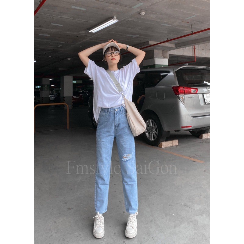 Quần jean baggy nữ ulzzang trơn túi bên thời trang FMstyle Saigon 21QJB02AS0103 | BigBuy360 - bigbuy360.vn