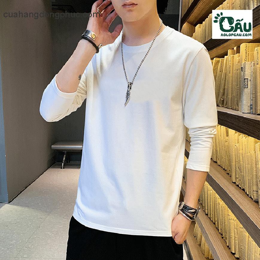 Áo thun tay dài Gấu 194 vải coton dày dặn, mềm mịn, co dãn - form regular - Trơn TD | BigBuy360 - bigbuy360.vn
