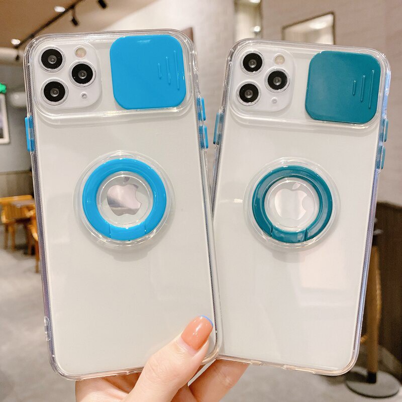 Ốp Điện Thoại Dẻo Trong Suốt Kèm Giá Đỡ Nhẫn Cho For iPhone 11 Pro Max 12 Pro Max 12 Mini X Xr Xs Max 7 8 Plus Se 2020