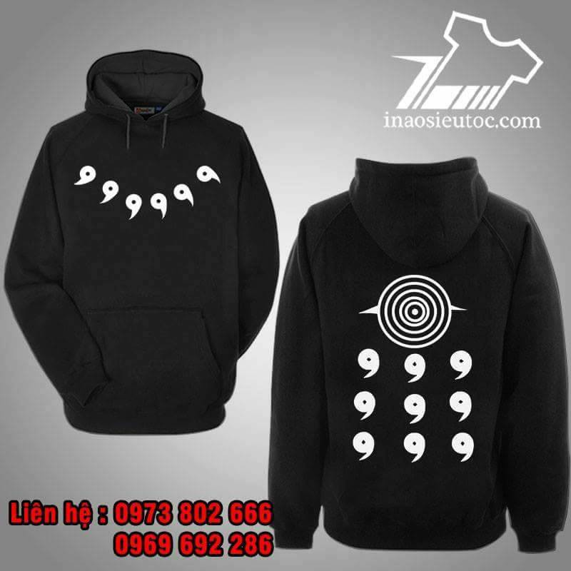 [SIÊU RẺ] Mẫu Áo Hoodie đen in hình lục đạo Naruto cực chất đẹp rẻ chất lượng