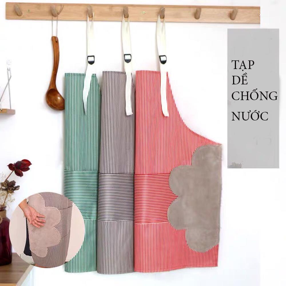 Tạp dề 2 lớp chống thấm nước có cạnh chùi tay tiện lợi mã 20112