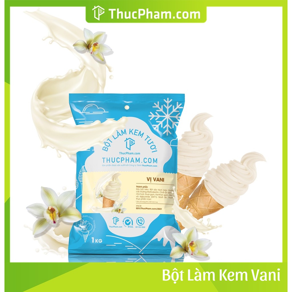 Bột Làm Kem Tươi THUCPHAM.COM Vị Vani 1kg - Công Thức Độc Quyền Hương Vị Mới, Không Gắt, Không Hắc | BigBuy360 - bigbuy360.vn