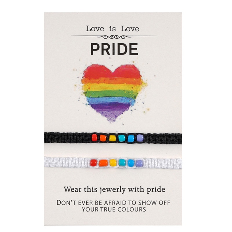 Set 2 Vòng Tay Bện Dây Xỏ Hạt Nhiều Màu Phong Cách Bohemian