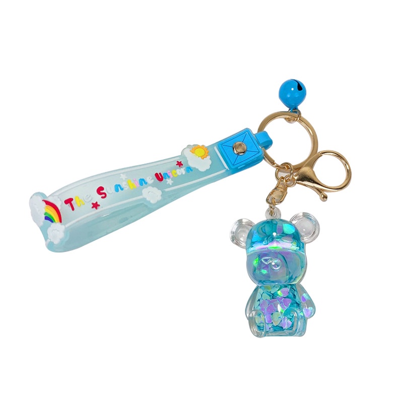 Móc Khóa Hình Bình Dầu Gấu Sáng Tạo Dễ Thương