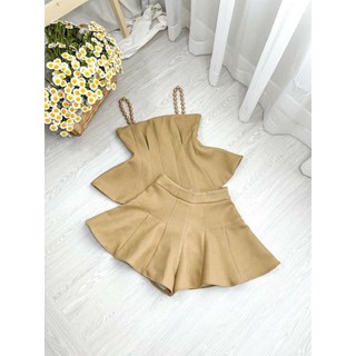 Set áo dây cườm váy xoè