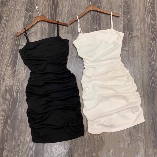 Đầm Body Sexy Váy Hai Dây Ôm Nữ Nhún Eo Thiết Kế Vải Thun Trắng Đen Đi Chơi Dự Tiệc Cưới Sang Chảnh VD060 | BigBuy360 - bigbuy360.vn