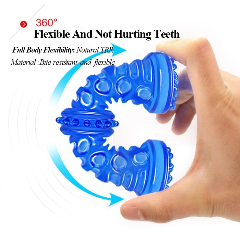 Đồ chơi bóng nhai chống cắn bằng TPR làm sạch răng có gai có âm thanh dành cho giống chó lớn Golden Retriever