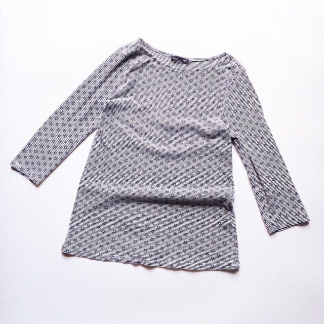 Áo thun cotton sọc ngang tay lỡ zara auth kiểu dàng hàn quốc