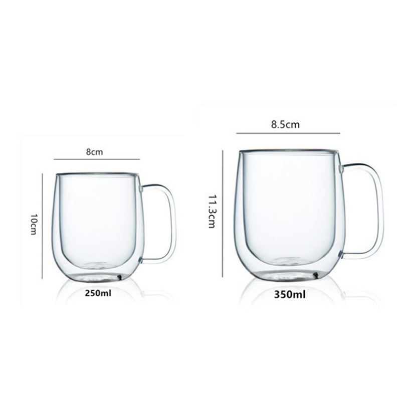 Cốc Thủy Tinh Uống Cà Phê / Sữa Hai Lớp Cao Cấp