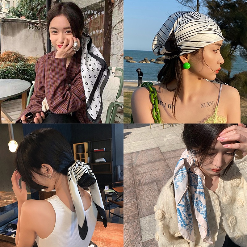 Khăn Quàng Cổ Bằng Lụa In Họa Tiết Phong Cách Retro | BigBuy360 - bigbuy360.vn