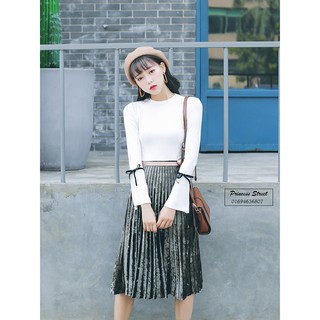 CHÂN VÁY NHUNG ĐẸP LỒNG LỘN