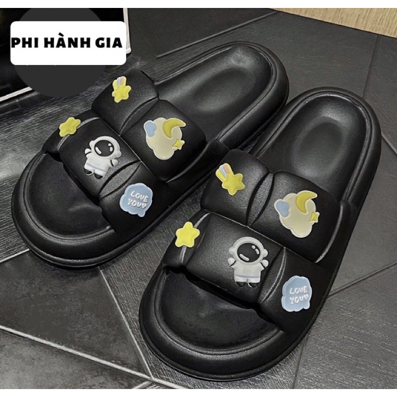 Dép nữ, Dép Bánh Mì Nữ Quai Ngang Stiker Phi Hành Gia siêu dễ thương-giá rẻ