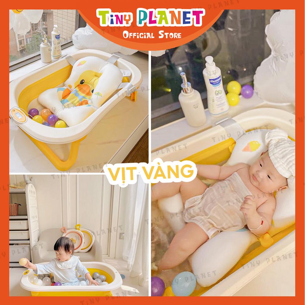 Chậu tắm gập gọn size lớn Tiny Tots cho bé (combo kèm phao)