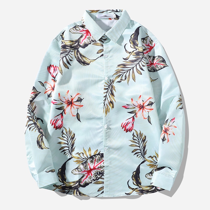 Áo sơ mi dài tay màu nhuộm thời trang cho nam 10 mẫu tùy chọn size M-3XL