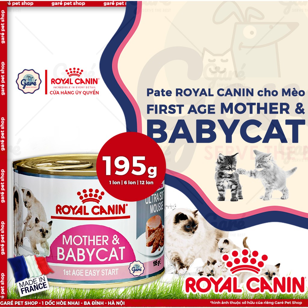 195g - Pate Mother Babycat Royal Canin dành cho Mèo mẹ mang thai, Mèo con dưới 4 tháng tuổi