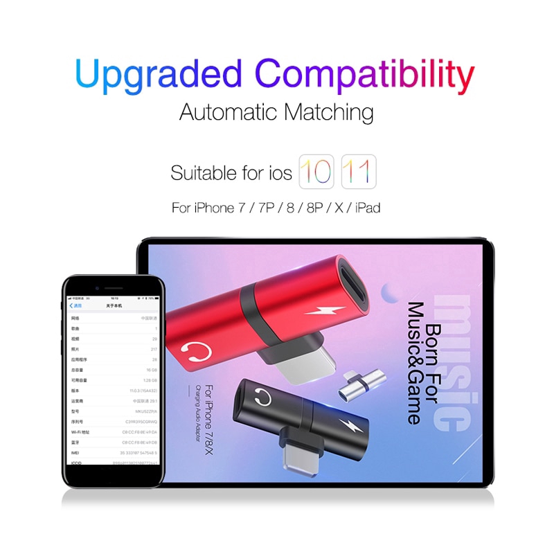 Bộ Chuyển Đổi Âm Thanh Aux Tương Thích Với iPhone Xs Max Xr X 8 7