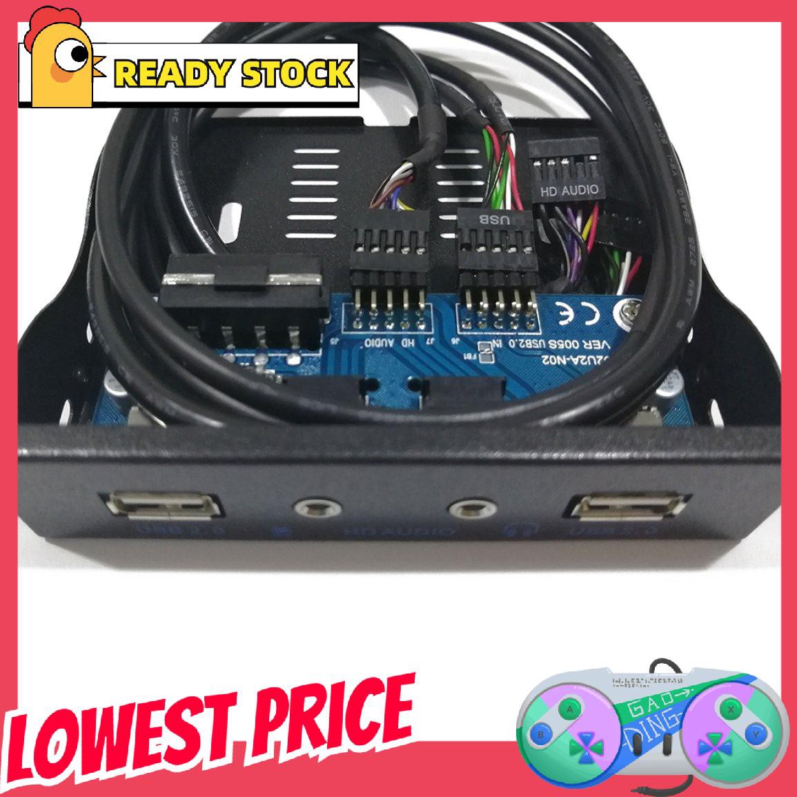 [lovely]3.5'' 2-USB 2.0 Port HUB + HD Audio Output Floppy Drive Expansion Front Panel
