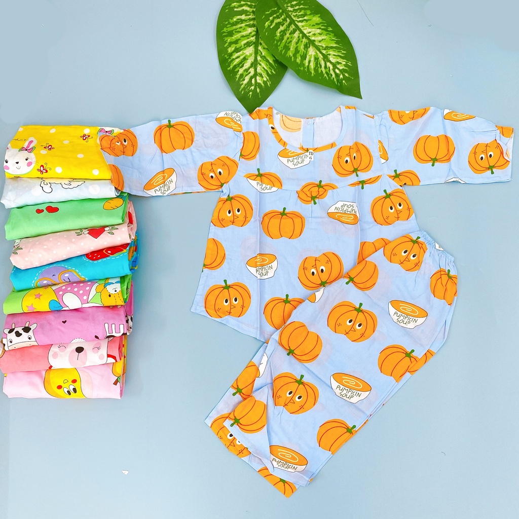 (SIZE 6) Bộ tole lanh (tôn) lanh lụa mặc nhà bé gái tay dài quần dài cổ tròn 14-16kg, bộ hè cho bé, mát mẻ.