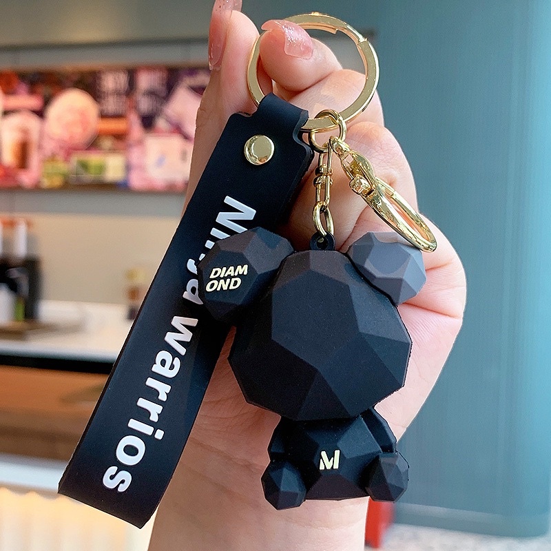 Móc Khóa Dễ Thương Hình Gấu Cute A01, Móc Chìa Khóa Gấu In Chữ M Sang Chảnh