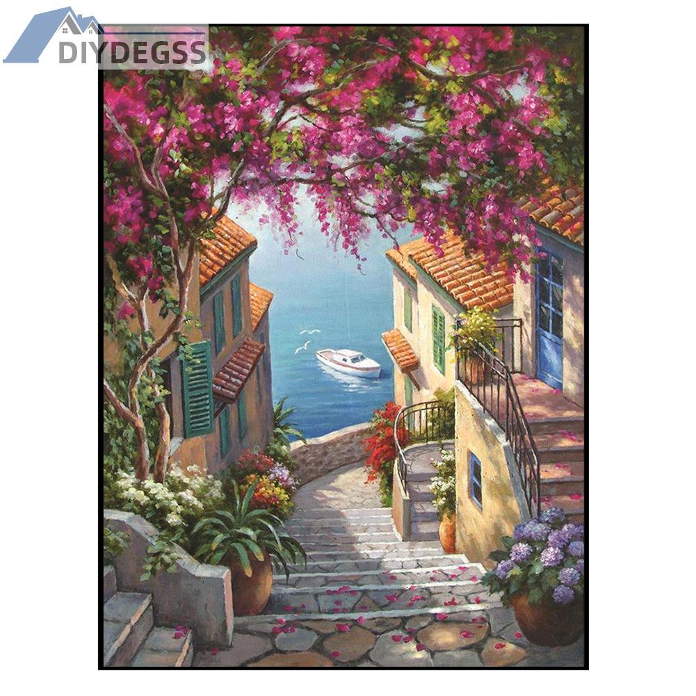 Tranh Thêu Chữ Thập Hình Thành Phố 11ct Diy