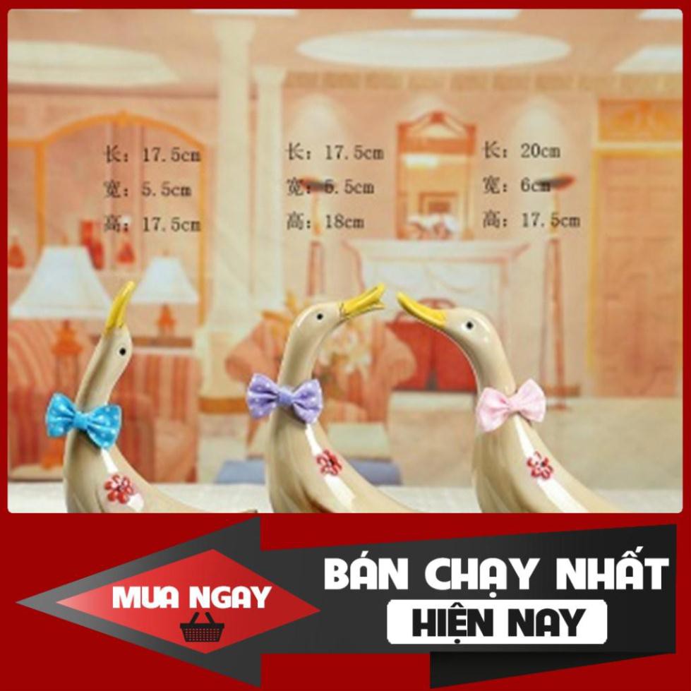 [SP BÁN CHẠY] Đồ gốm sứ trang trí nhà cửa độc đáo ấn tượng Gia Đình Vịt kiếm ăn M31