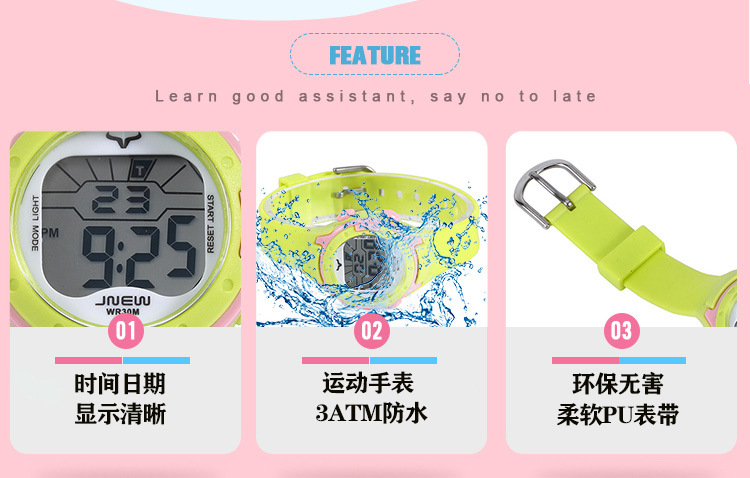 Đồng hồ trẻ em nữ đa chức năng ánh sáng đầy màu sắc đồng hồ điện tử trẻ em đồng hồ nam thể thao chống thấm nước | BigBuy360 - bigbuy360.vn