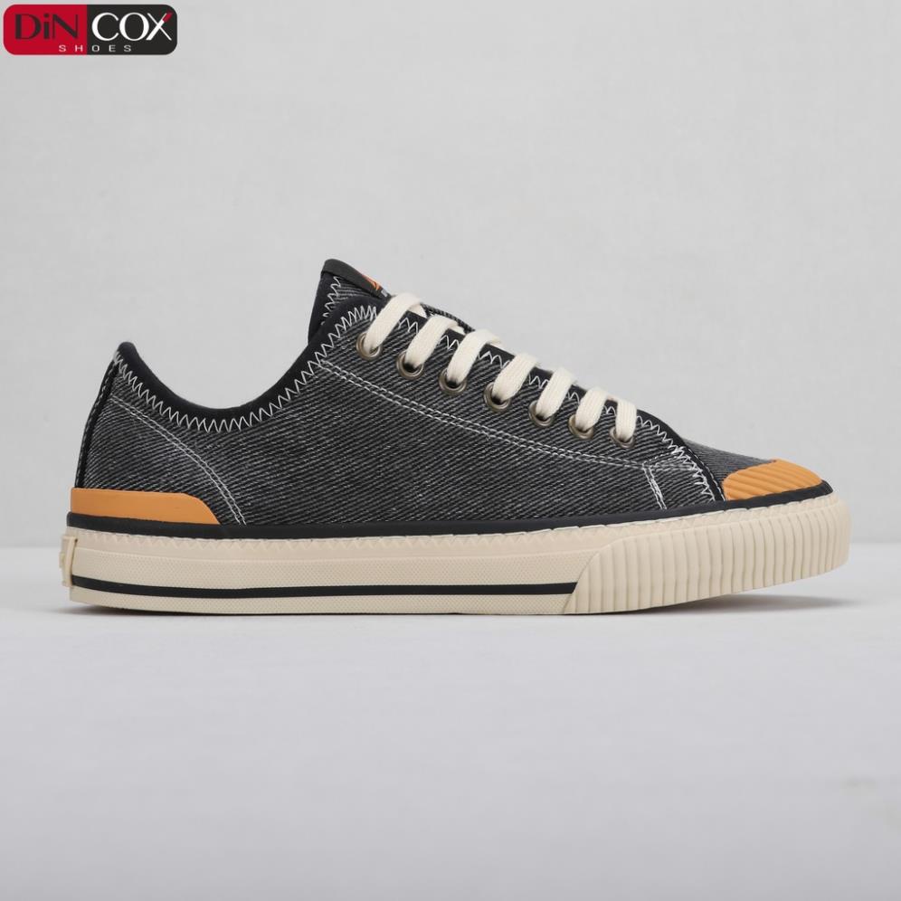 TTV Giày Sneaker Vải Nam DINCOX D21 Ấn Tượng Black Wash Canvas Jean
