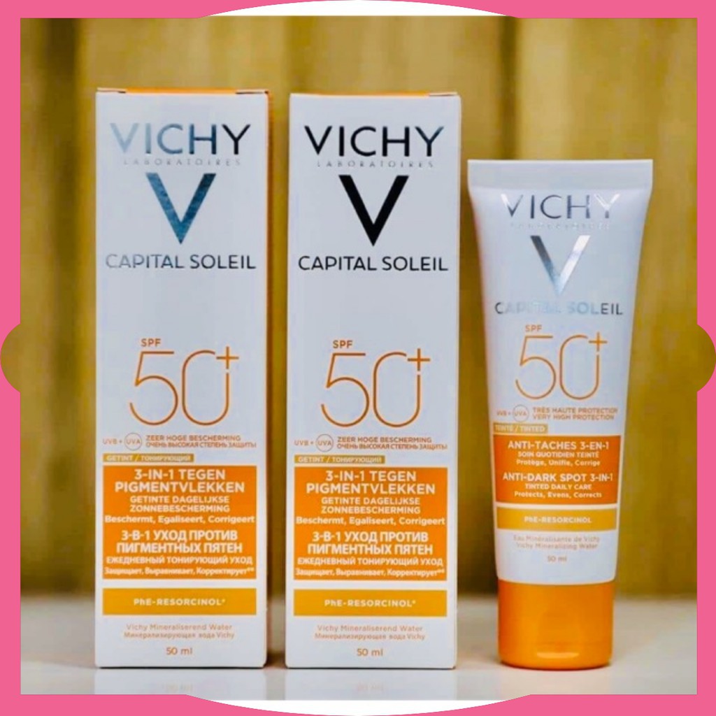 Kem Chống Nắng Vichy Ideal Soleil Anti Dark Spot 3 in 1 Tinted Care Spf50 50ML ( Chính Hãng)