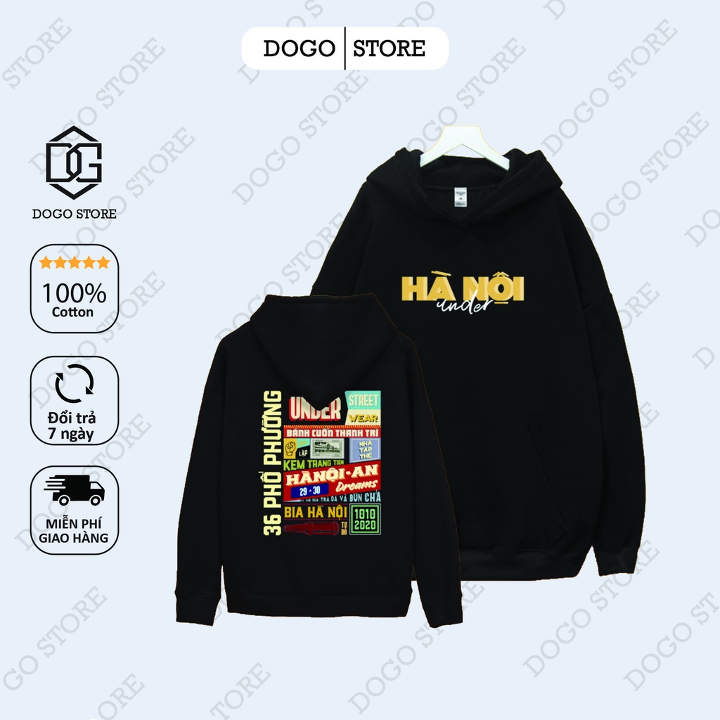 [Mã FAMARAL2 giảm 10K đơn 50K] Áo nỉ HOODIE HÀ NỘI ender DOGO shop ,Áo hoodie nỉ bông cotton unisex