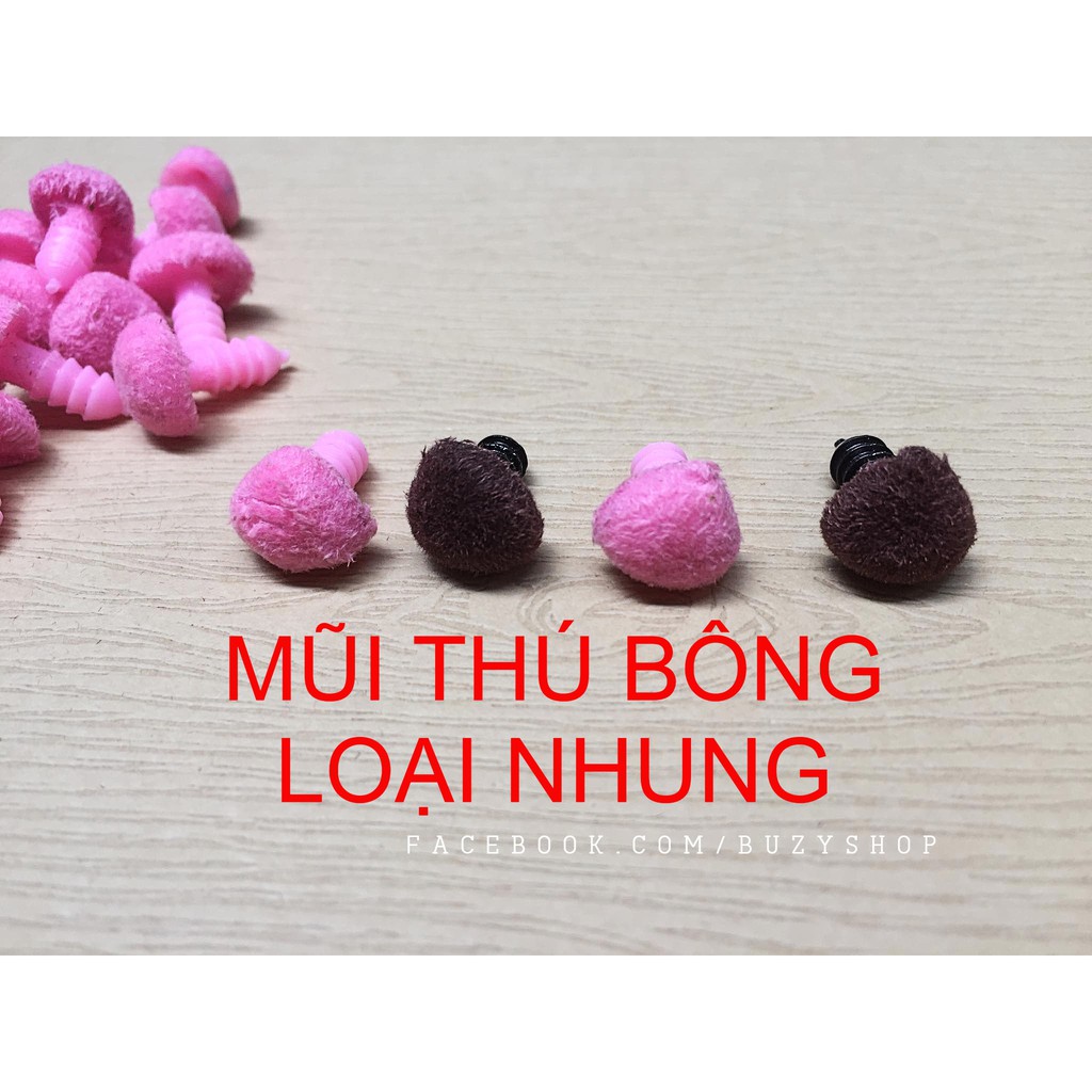 mũi thú loại phủ nhung, mũi thú bông loại xoắn [nguyên liệu thủ công, phụ liệu handmade]