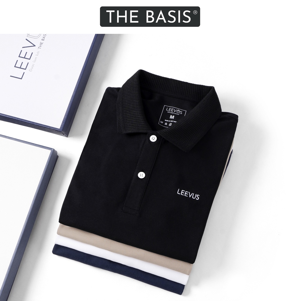 Áo Polo nam có cổ DASA LEEVUS BASIC, bo cổ và tay dệt gân, thêu logo, vải CVC cá sấu APL23