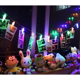 Set of 10 LED string lights with photo clip for decoration MNKG
