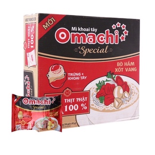 Thùng 30 gói mì khoai tây omachi bò hầm xốt vang
