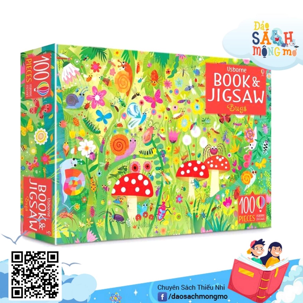 Bộ Xếp Hình Cho Bé Usborne Puzzle B00k and Jigsaw Bugs