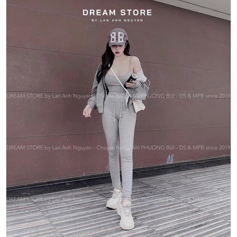 Bộ thể thao có mũ len tăm 3 món/bộ mặc ở nhà cho nữ | BigBuy360 - bigbuy360.vn