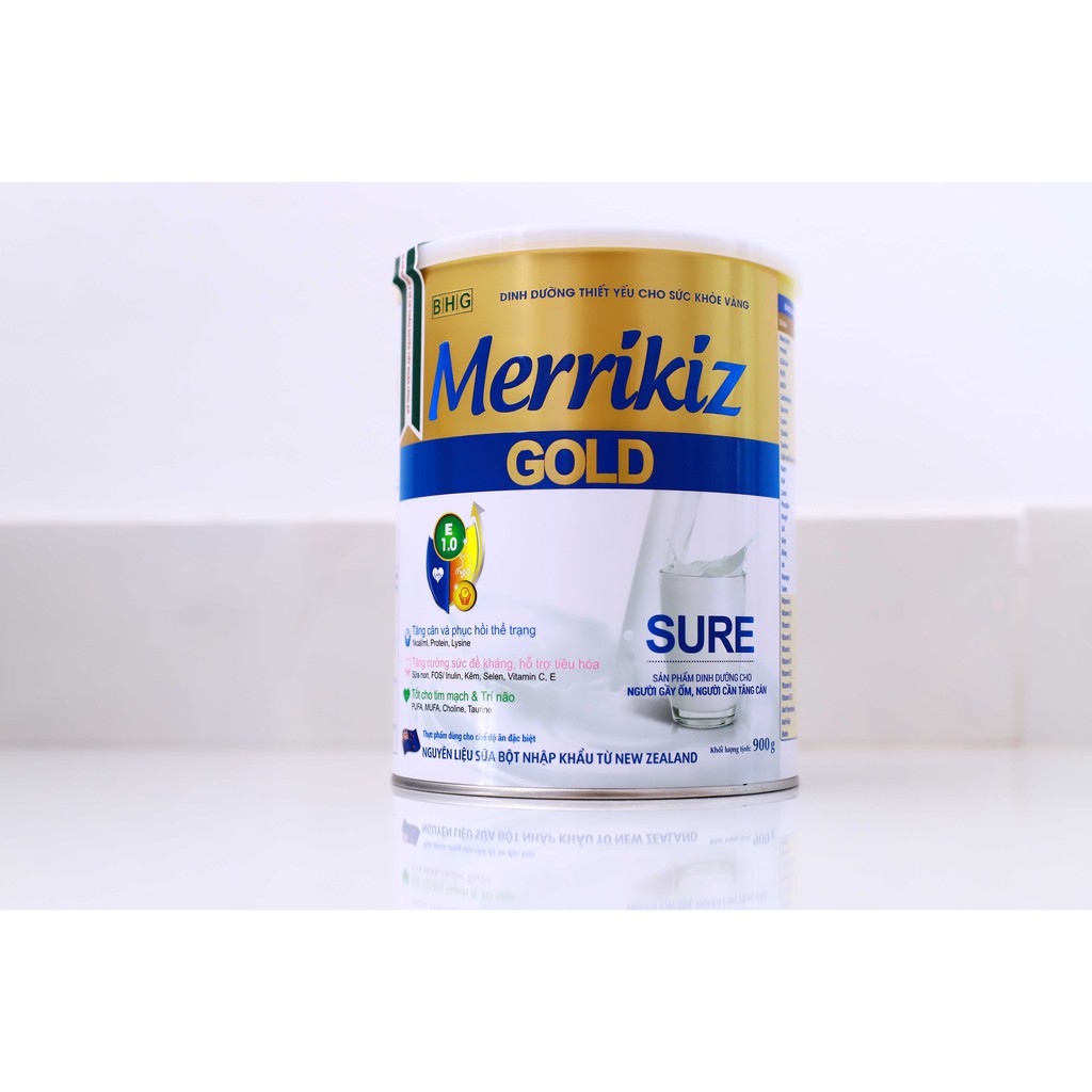 Sữa bột Merrikiz Gold Sure 900g