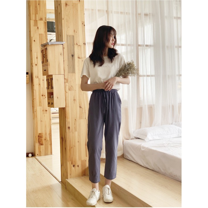 Quần dài harem vải lanh Cotton có size lớn